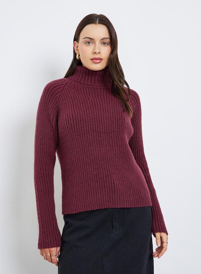 ستايلي سويتر بوكسي بطول عادي وياقة عالية - Image 3