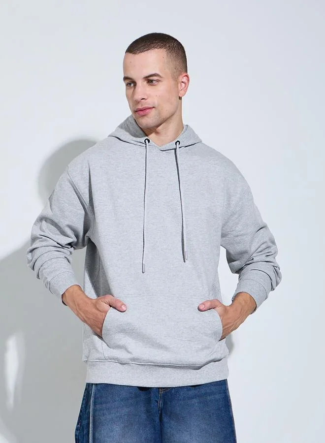 Styli Eco Earth Relaxed Fit Text HD Print Fleece Hoodie