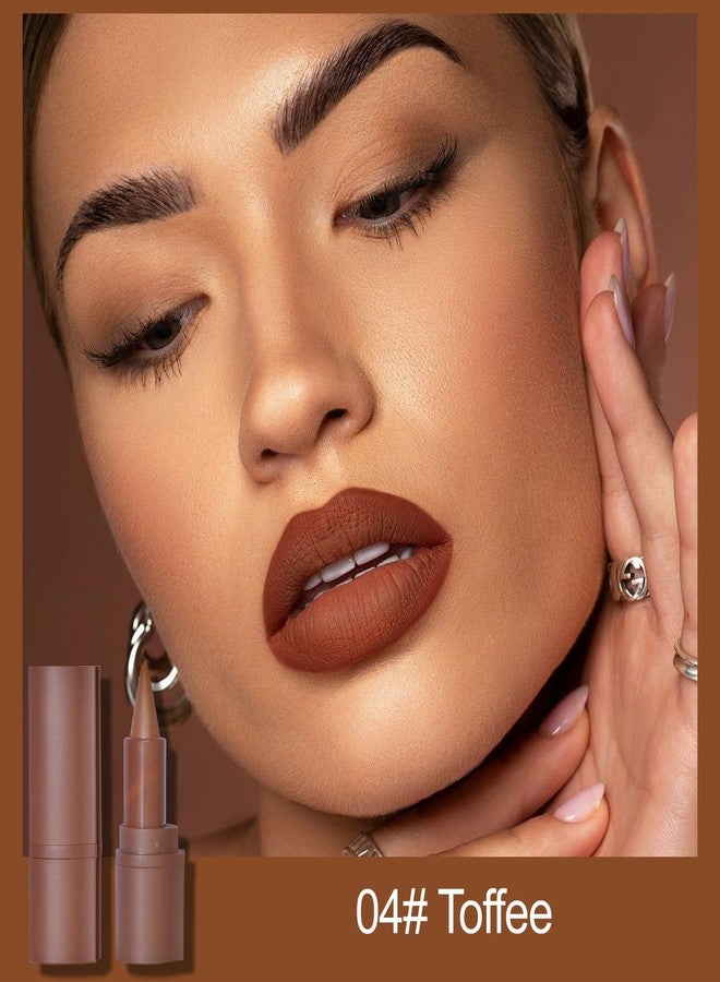 إريندي مجموعة إريندي 2 في 1: قلم تحديد الشفاه وأحمر الشفاه، قلم تحديد شفاه كريمي بلون بني داكن مطفي، أحمر شفاه غني بالأصباغ يدوم طويلاً، رقم 04 توفي - Image 2