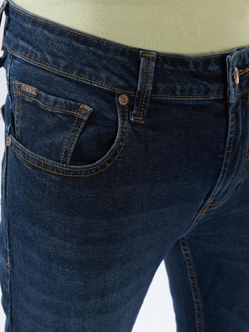 Spykar Men's Super Skinny Fit Low-Rise Casual Jeans Dark Blue - Image 3