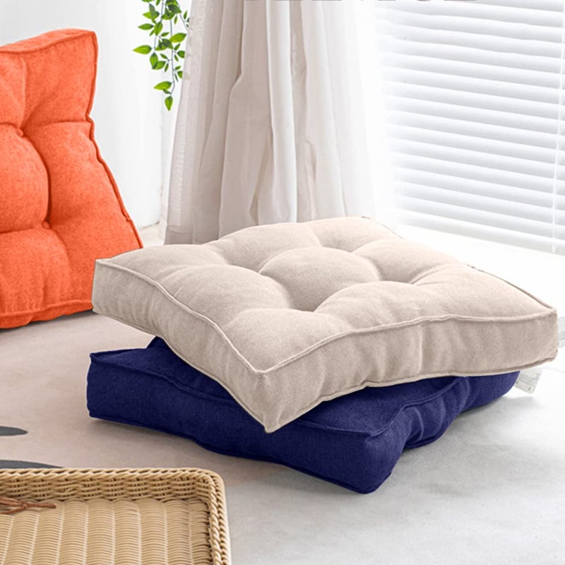 Furlide Chair Cushion with Ties 18 x 18 Inch Indoor Outdoor Cushions for Dining Chairs Set of 2, Square (Beige, 18 x 18 Inch) - Image 5