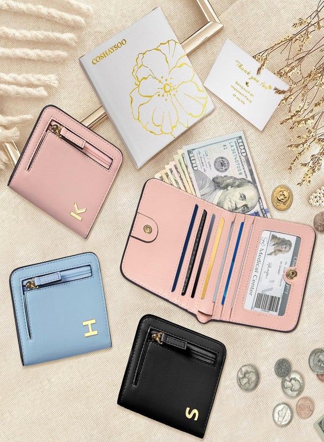 COSHAYSOO Initial RFID Small Wallets for Teen Gilrs Monogram Gifts Slim Thin Wallet, Travel Credit Card Cash Coin Holder Fashion Daily Travel Accessories Black Letter I - Image 4
