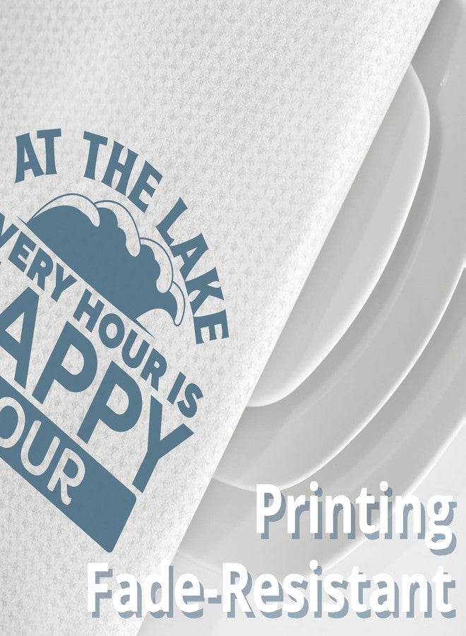 InnoBeta Lake House Gifts, Kitchen Towel 2 Pack With Sayings, 16x24 in Microfiber Dish Tea Hand Towel, Lake Decor Stuff for Owner - White - Image 5