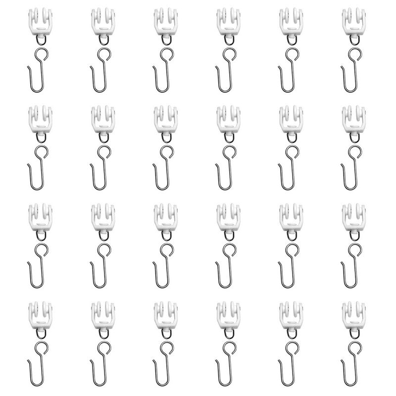 KXLIFE Carrier Rollers for Flexible Ceiling Curtain Track Bendable Curtain Track Pulley Curtain Track Carrier HooksSet of 24