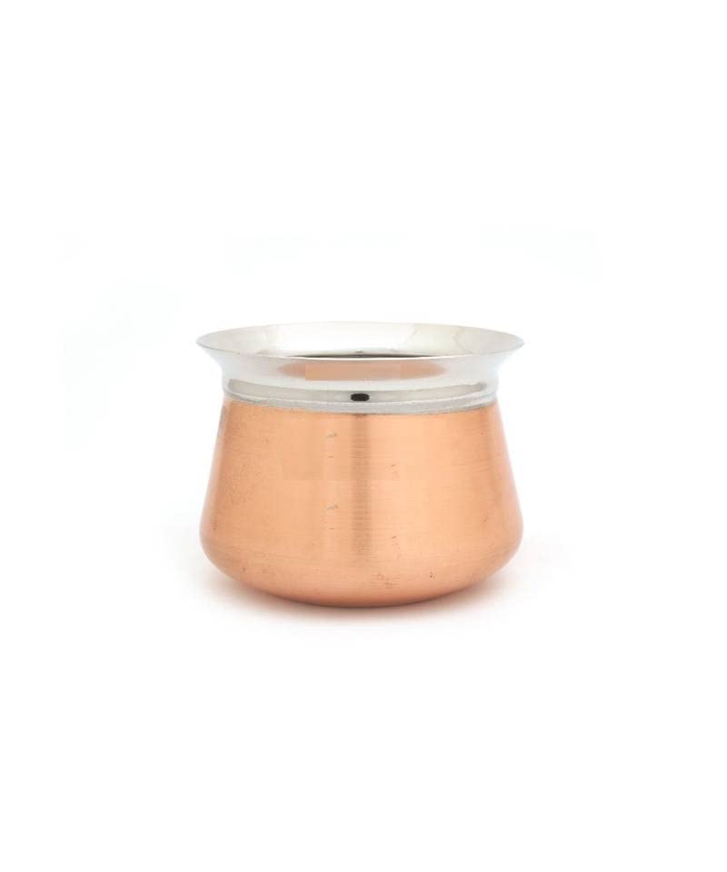 SHIV HOME WORLD Stainless Steel Copper Bottom Cross Teper Hindi Biryani Top Cookware Copper Special Handi 20G Size 4 Capacity 990 ML - Image 5