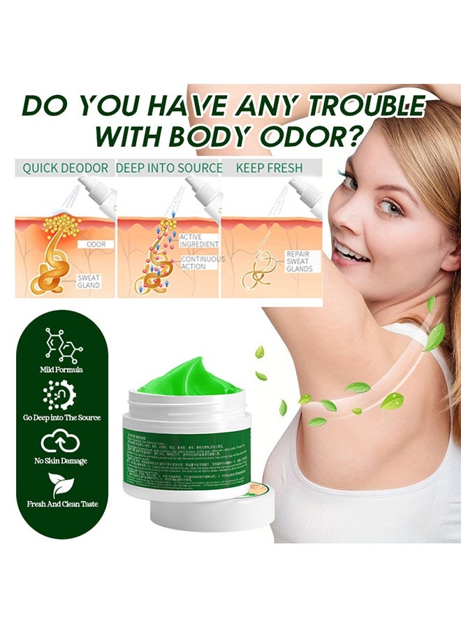 ERAYCEE Body Odor Remover Cream - Armpit Odor Cream Body Odour Remover Cream - Herbal Body Odor Remover Cream Underarm Sweat Deodorant For Man Woman Reduce Sweat And Eliminate Smell 10G - Image 2