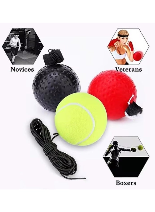 COYO Boxing Ball Set | 3 Balls with Varying Weights, Headband, and Spare String to Improve Speed, Hand Eye Coordination Training | Boxing Equipment, MMA Gear - Image 2