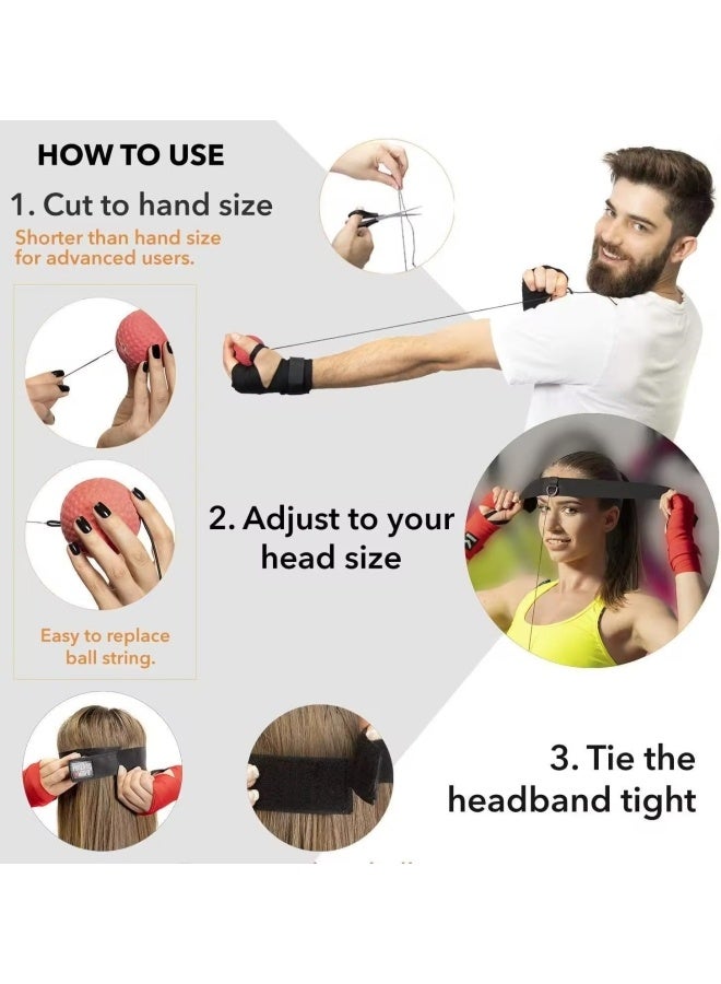 COYO Boxing Ball Set | 3 Balls with Varying Weights, Headband, and Spare String to Improve Speed, Hand Eye Coordination Training | Boxing Equipment, MMA Gear - Image 3