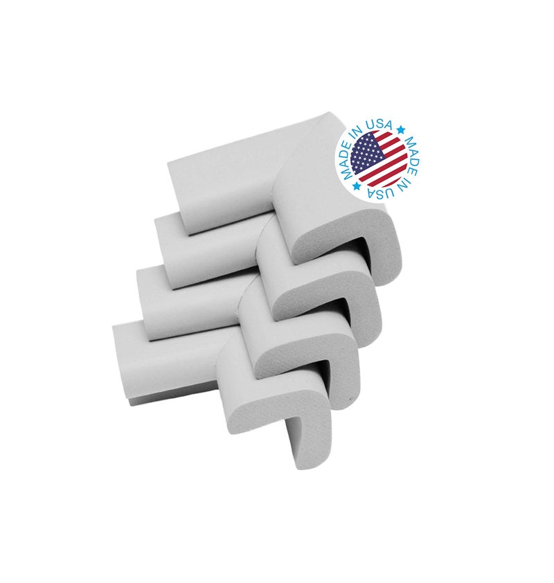 KidKusion 4- Piece Safety Corner Cushion; 4 Pack Off White; Child Proofing Corner Guard; Made in USA; Child Safety, Home Furniture Safety Bumper, Baby Proof Table Protector - Image 1