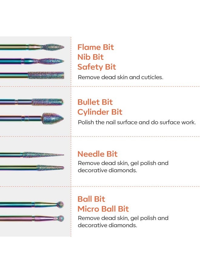 modelones 24Pcs Nail Drill Bit Set 332” Ceramic Diamond Carbide Nail Drill Bits Acrylic Gel Nail Bit Kit Cuticle Remover Bits For Acrylic Gel Dip Powder Nail Manicure Pedicure - Image 4