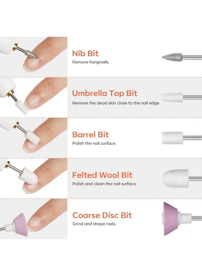 modelones 24Pcs Nail Drill Bit Set 332” Ceramic Diamond Carbide Nail Drill Bits Acrylic Gel Nail Bit Kit Cuticle Remover Bits For Acrylic Gel Dip Powder Nail Manicure Pedicure - Image 5