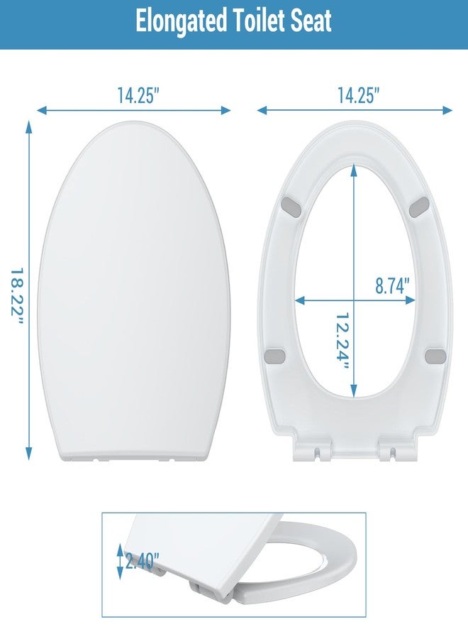 GAOMON Elongated Toilet Seat Cover - PP Locking Hinge Toilet Seat with Flat Lid, White Slow Close Design for Standard Elongated Toilets, Durable & Easy to Clean - Image 3
