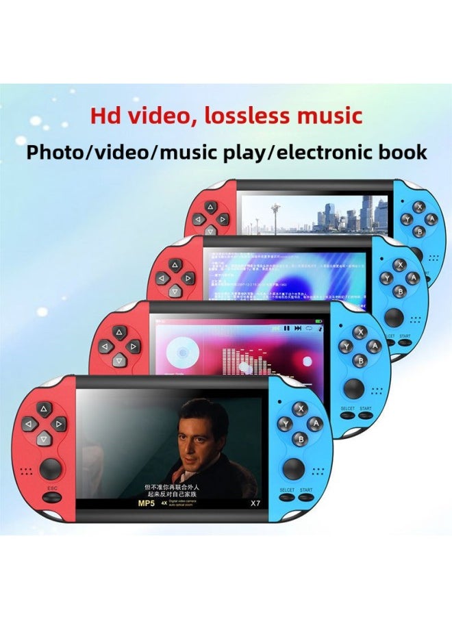 Generic - Handheld PSP Game Console MP5 MP3 MP4 Music Player E-book Reader Video Player-Body Color:5.5inch Red And Blue 40g3000 Game Arcade Edition-Memory Capacity:Default Items - Image 1