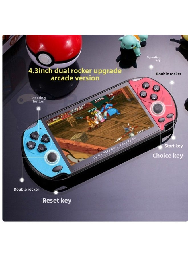 Generic - Handheld PSP Game Console MP5 MP3 MP4 Music Player E-book Reader Video Player-Body Color:5.5inch Red And Blue 40g3000 Game Arcade Edition-Memory Capacity:Default Items - Image 1