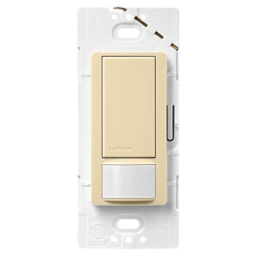 Lutron Maestro Motion Sensor Light Switch Indoor for Bathroom, Garage, Laundry Room, Any Bulbs, Occupancy Vacancy Sensor, Single-Pole, MS-OPS2-IV, Ivory - Image 1