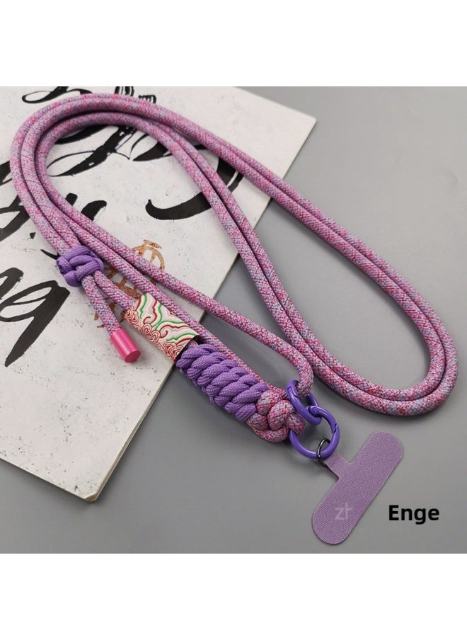 ماركة غير محددة حبل الهاتف المحمول طويل Crossbody قابل للتعديل حزام الكتف الموضة الوطنية العتيقة Xiangyun سلسلة معلقة للرجال والنساء قذيفة منزلية مواصفات قوية: Crossbody [اللون الأرجواني] Xiangyun القياسية عقدة واحدة حبل مضفر قابل للتعديل + شريط بطاقة أرجواني  - Image 1