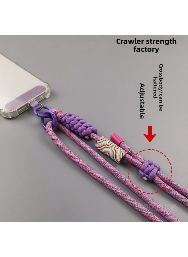 ماركة غير محددة حبل الهاتف المحمول طويل Crossbody قابل للتعديل حزام الكتف الموضة الوطنية العتيقة Xiangyun سلسلة معلقة للرجال والنساء قذيفة منزلية مواصفات قوية: Crossbody [اللون الأرجواني] Xiangyun القياسية عقدة واحدة حبل مضفر قابل للتعديل + شريط بطاقة أرجواني  - Image 4