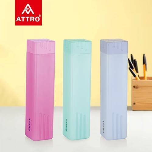 ATTRO Freezy 900ml Plastic Water Bottle - Compact & Sleek Square Fridge Bottle, BPA-Free, Leak-Proof, Freezer Safe, Break Proof,Occupies Less Space Set of 3 Assorted - Image 2