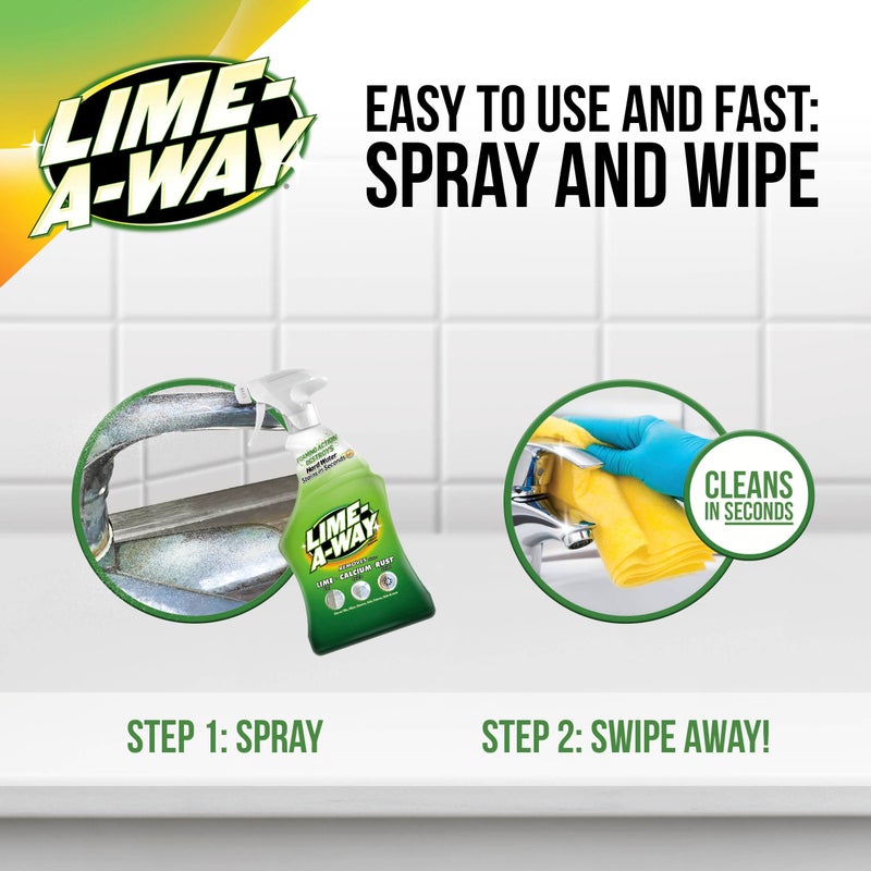 Lime-A-Way Bathroom Cleaner, 32 fl oz Bottle, Removes Lime Calcium Rust - Image 3