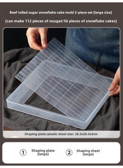 Snowflake Crisp Nougat Plastic Mold Special Live Bottom Cooling Shaping Plate Homemade Baking Diy Set Household Tools-Specifications:Snowflake Crisp Nougat Mold Set Of 2 (large)-Color:See Classification