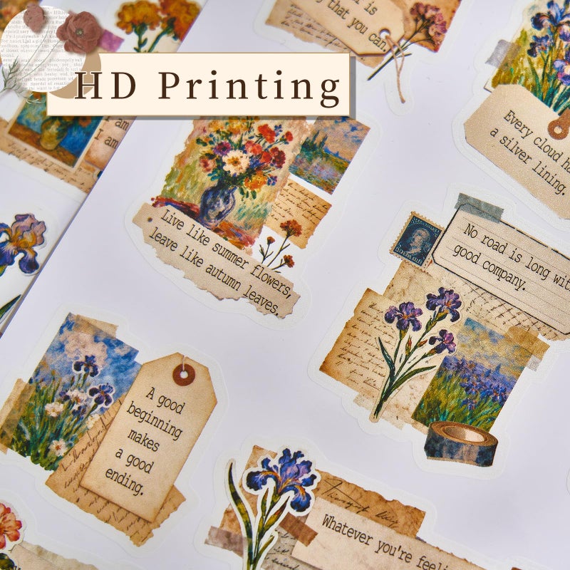 Gemmapylor 120pcs Motivational Quote Stickers, Vintage Botanical Journaling Stickers, Inspirational Famous Words for Scrapbooking, Antique Style - Image 3