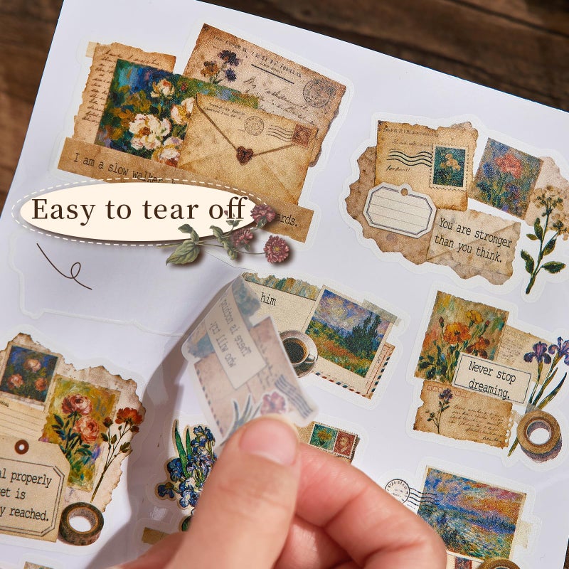 Gemmapylor 120pcs Motivational Quote Stickers, Vintage Botanical Journaling Stickers, Inspirational Famous Words for Scrapbooking, Antique Style - Image 4
