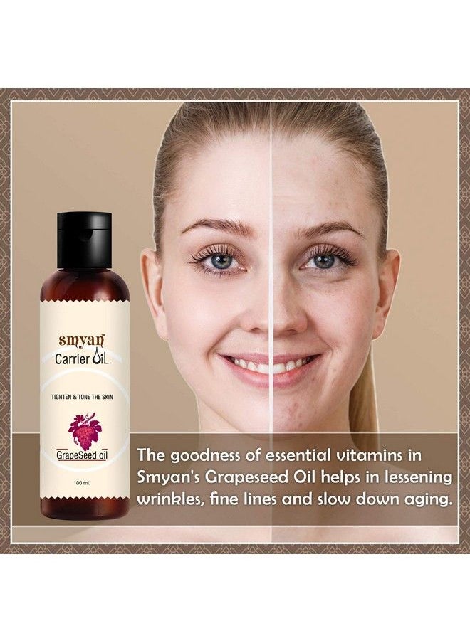 Smyan Grapeseed Oil Cold Pressed Pure And Natural Carrier Oilgrape Seed Oil For Skin And Hair 100Ml  - Image 4