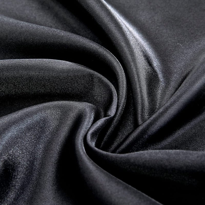 Homiest Black Satin Fitted Twin XL Size Deep Pocket Luxury & Ultra Soft Bedding Single Bottom Bed Sheets - Image 5