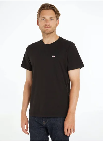 TOMMY JEANS Men's Classics Organic Cotton T-Shirt, Black
