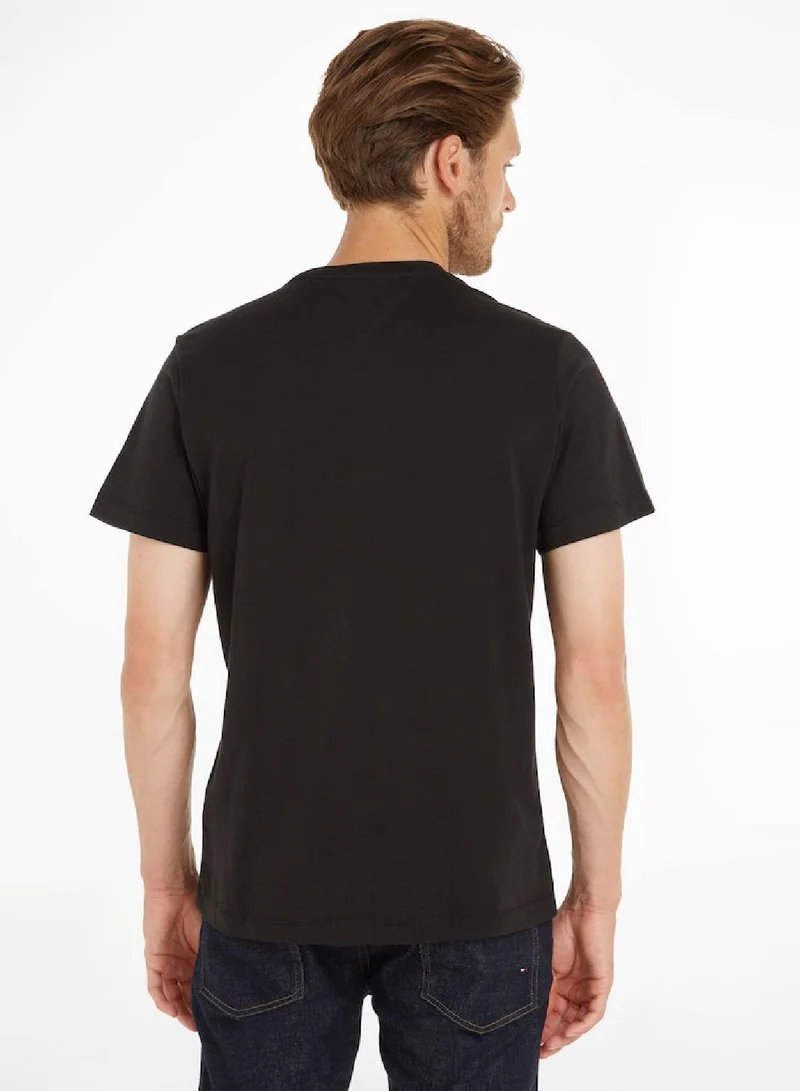 Tommy Jeans Black Classics Organic Cotton T-Shirt for Men | Best Price UAE