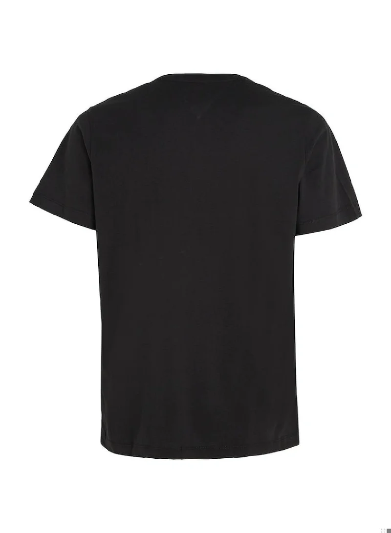 Tommy Jeans Black Classics Organic Cotton T-Shirt for Men | Best Price UAE
