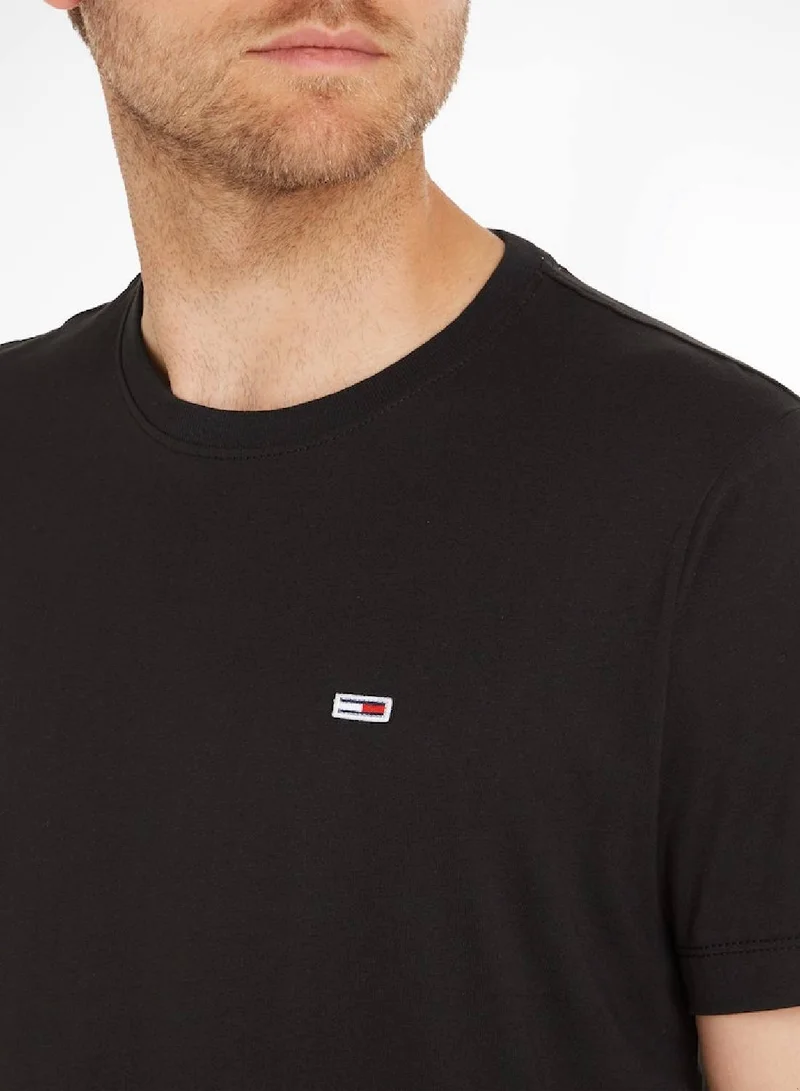 Tommy Jeans Black Classics Organic Cotton T-Shirt for Men | Best Price UAE