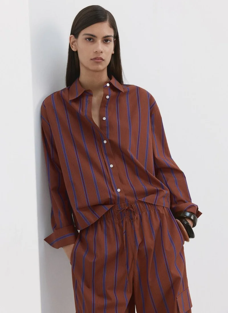 مانجو Striped cotton shirt