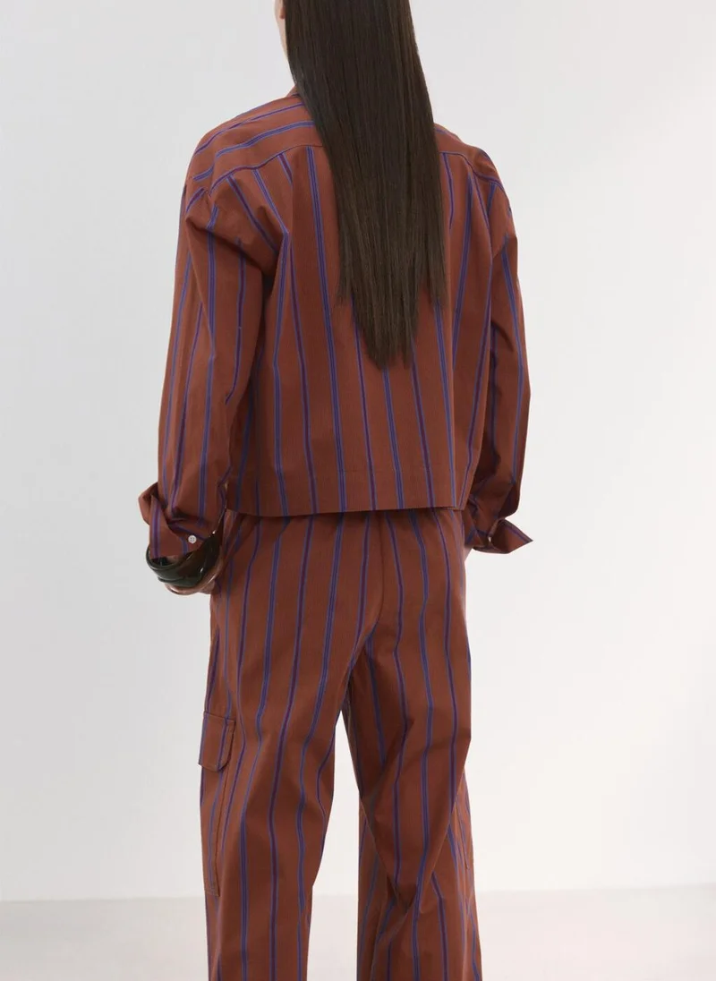 مانجو Striped cotton shirt