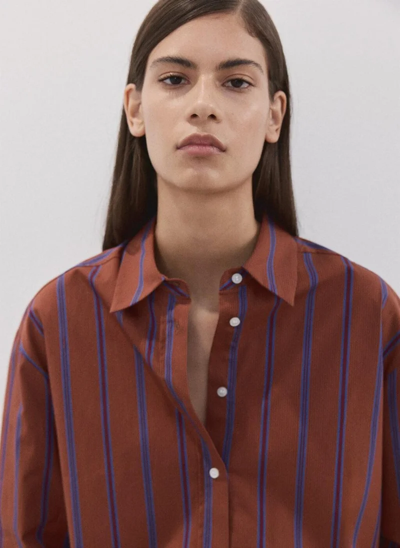 MANGO  Striped cotton shirt for Women | Best Price UAE