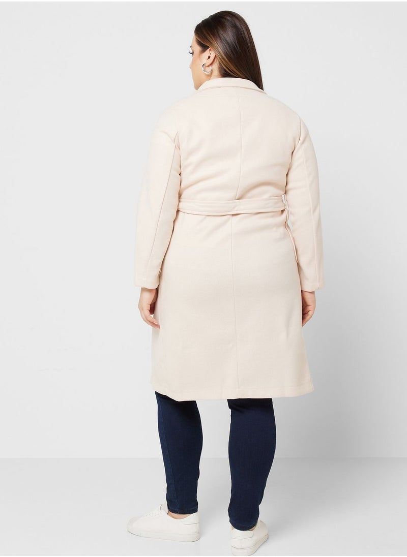 Ella Plus - Belted Long Coat - Image 1