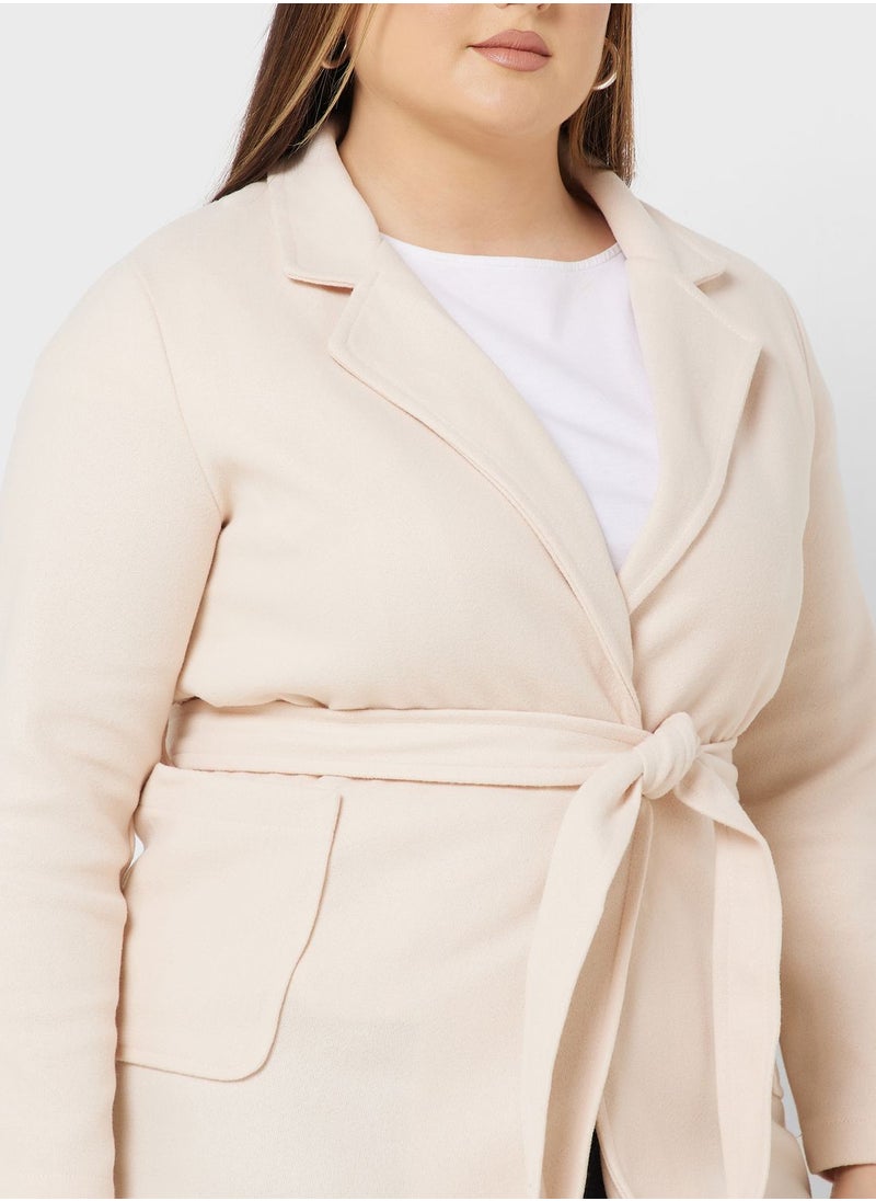 Ella Plus - Belted Long Coat - Image 1