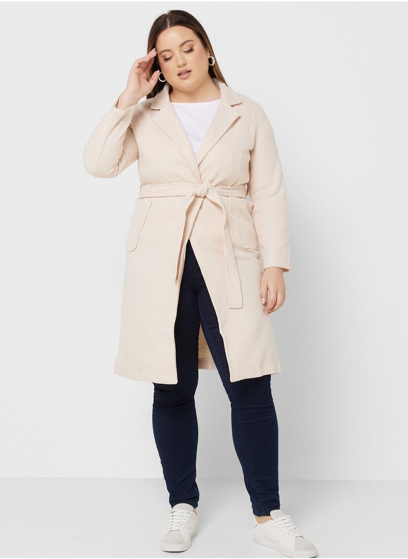 Ella Plus - Belted Long Coat - Image 1