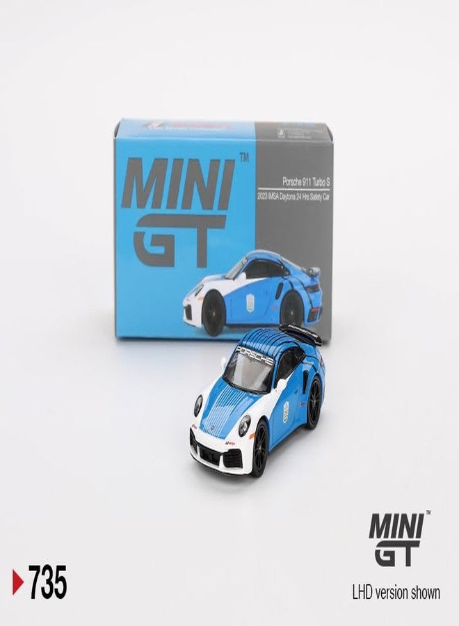 Mini GT Models True Scale Miniatures Porsche 911 Turbo S Safety Car 2023 IMSA Daytona 24 Hrs 1/64 Diecast Model Car Mini GT MGT00735 - Image 2
