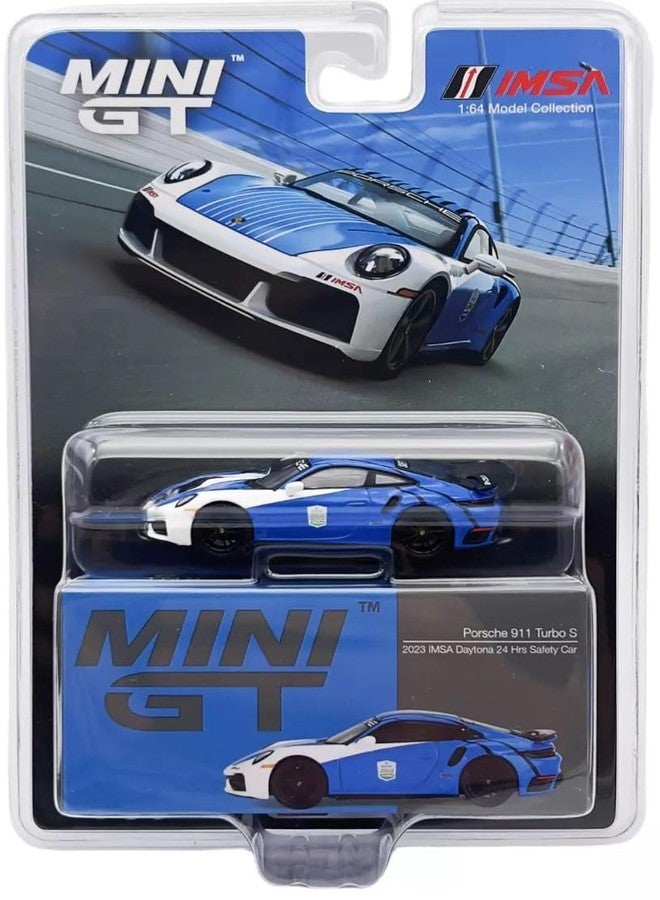 Mini GT Models True Scale Miniatures Porsche 911 Turbo S Safety Car 2023 IMSA Daytona 24 Hrs 1/64 Diecast Model Car Mini GT MGT00735 - Image 1