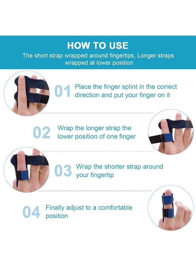 MJZ 5-Piece Finger Splint Set, Trigger Finger Relief Adjustable Trigger Bracket Knuckle Fixation Broken Finger Protector, Finger Brace for Straightening Support for Broken Fingers - Image 2