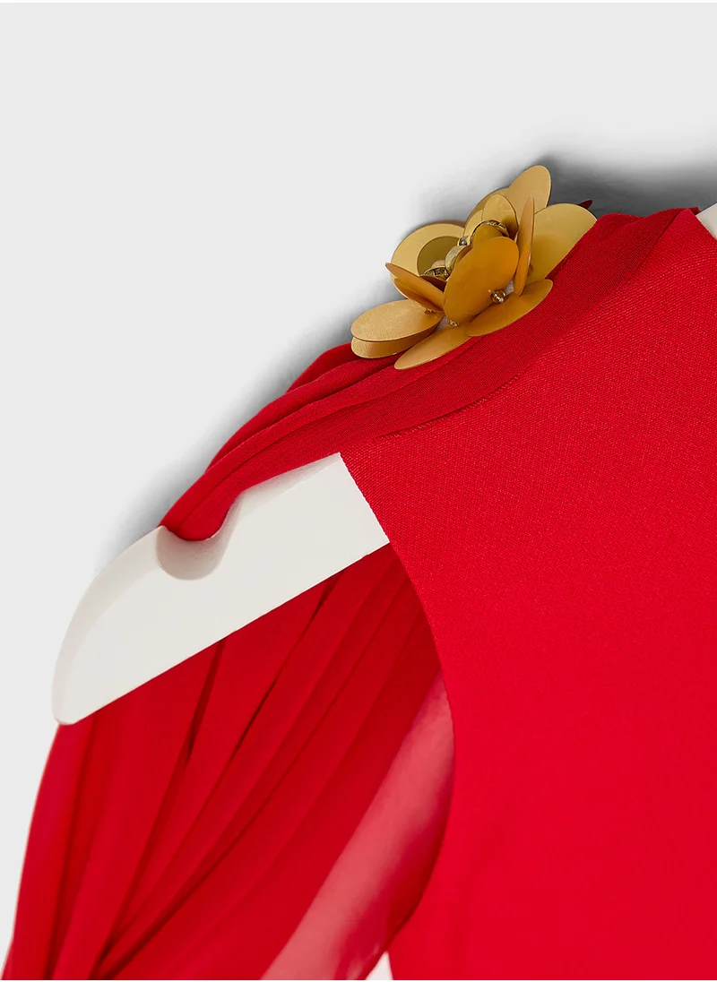 Little Golden Apple Little Slit Sleeves Dress
