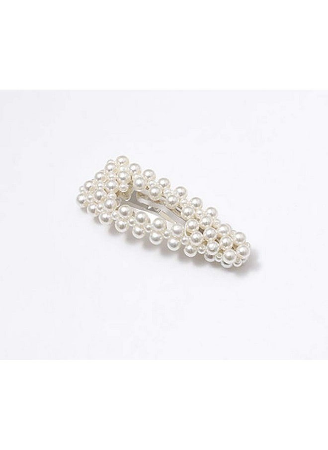 Fodattm 2Pcs Women Fashion Sweet Imitation Pearl Hair Clip Hairpin Hair Accessories Simple Alloy Bb Hairgrip (A# Silver)  - Image 3