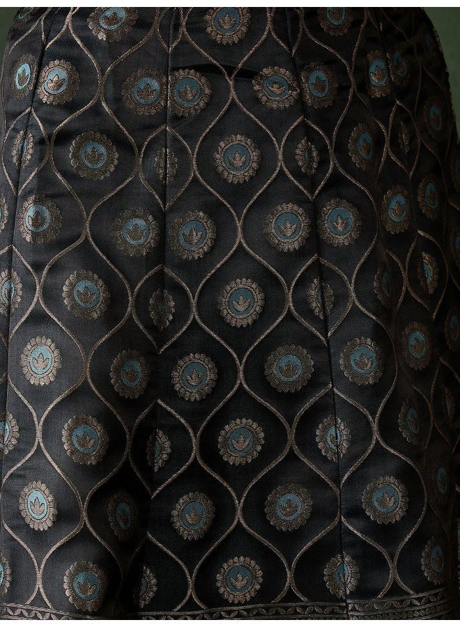 AKS Rust & Black Jacquard lehenga Choli  - Image 3