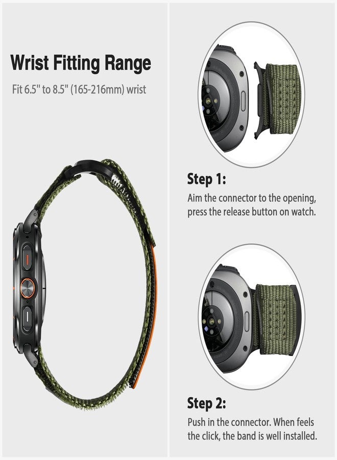 ULTIMAL Band Compatible with Samsung Galaxy Watch Ultra 47mm(2024/2025) band for Men Women, 47mm Nylon Sport Breathable Replacement Strap for Galaxy Watch Ultra (Gray, L) - Image 5