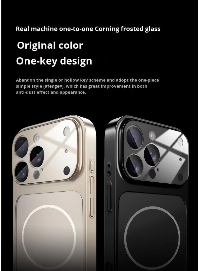 DUSALA Luxury Magnetic Glass Case for iPhone 17 Pro Wireless Compatible, Anti-Fingerprint, Shockproof & Oil-Resistant Frosted Back Cover - Image 5