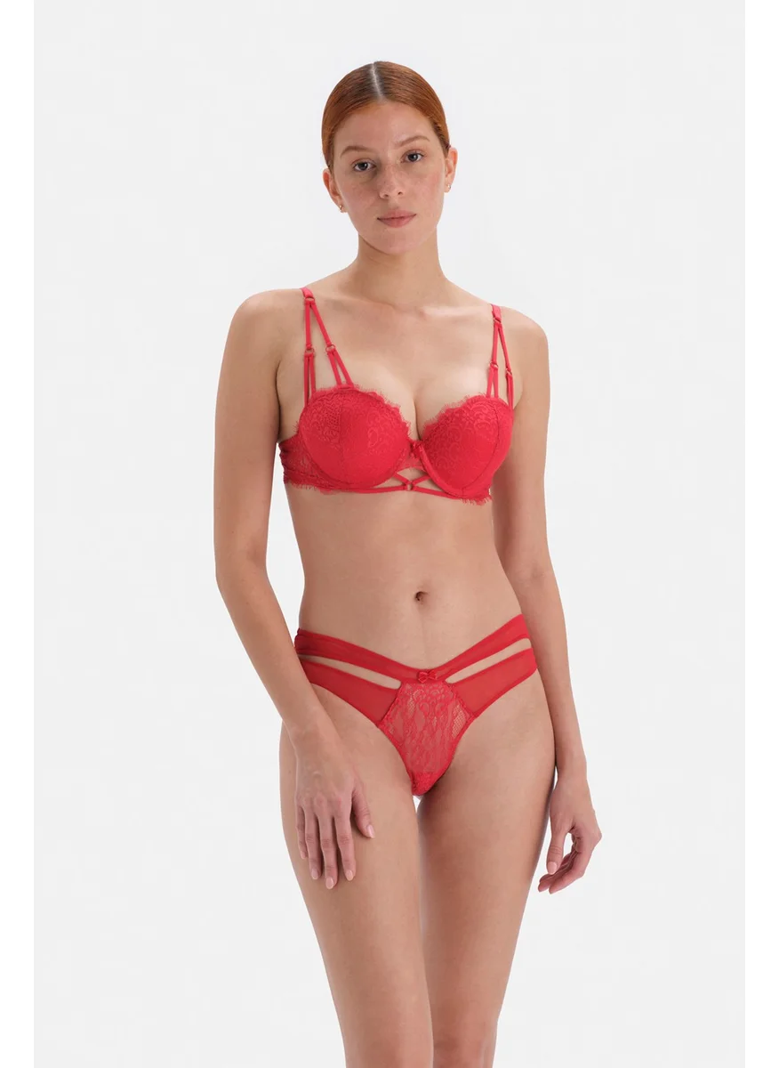 dagi Red Rope and Lace Detailed Brazillian
