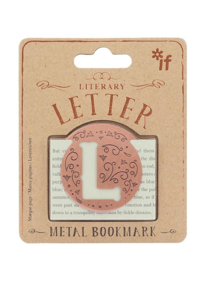 أي إف مشبك إشارة مرجعية للرسائل الأدبية حرف "L" محفور ومزخرف