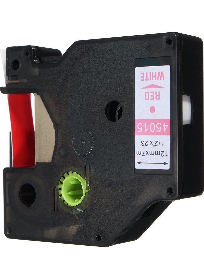 PRINTPEN - Dymo D1 Series White Label Red 45805 19Mmx7M Ribbon - Image 1