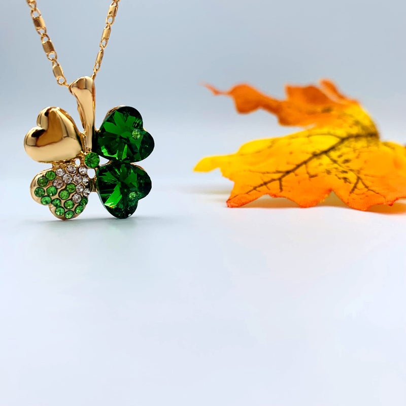 Mall of Style Irish Necklace - Shamrock Chain - Gold Clover Pendant - Good Luck Jewelry (Gold Necklace) - Image 2
